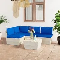 Set Divani da Giardino su Pallet 5 pz con Cuscini Legno Abete cod mxl 39886