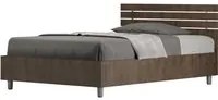 Letto 1 piazza e mezza 120x190 cm testata dritta con doghe Ankel - Contenitore,Noce