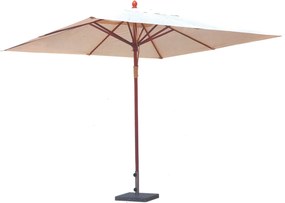 Ombrellone da Giardino 3x3 m Palo Ø48 mm in Legno Tropicale Becker Ecrù...