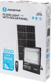 Aigostar - LED Faro solare dimmerabile LED/300W/3,2V IP66 + +TC