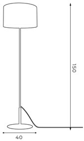 Lampada da terra ARDEN 1xE27/60W/230V verde/oro