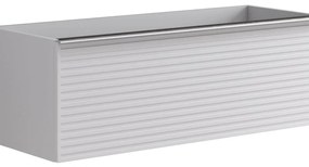 Mobile da bagno sospeso sotto lavabo L 120 x H 40 x P 45.5 cm bianco laccato opaco, 2 cassetti Pixel stripes