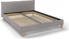 Letto matrimoniale imbottito grigio con griglia 160x200 cm Tina - Ropez