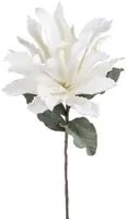 Set 2 Fiori Artificiali Ginger Foam con Foglie Altezza 70 cm Bianco