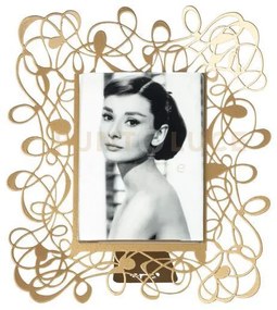 Portafoto di design scarabocchio piccolo oro laccato