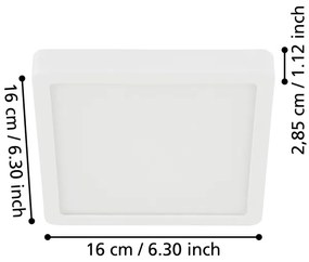 Eglo 900646 - Plafoniera da bagno a LED FUEVA, 11W, 230V, IP44, bianca