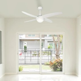 Ventilatore da soffitto Summer bianco, Ø 122 cm, CCT, dimmerabile, SULION IP20