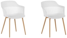 Set di 2 sedie da pranzo plastica bianca BERECA Beliani