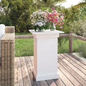 Portafiori Bianco 40x40x60 Cm İn Legno Massello Di Pino /