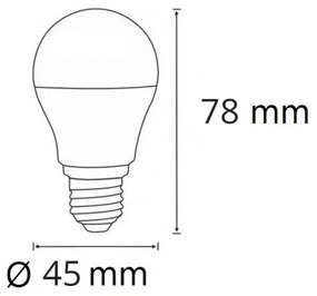 Lampadina LED E27 6W, 12/24V AC/DC, G45 Colore Bianco Freddo 6.000K