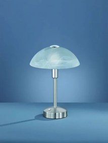 Lampada da tavolo led con vetro donna montatura acciaio satinato co...