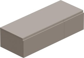 Mobile da bagno sospeso Step con top L 120.3 x H 30 x P 46 cm tortora taupe liscio, 2 cassetti, lavabo non incluso