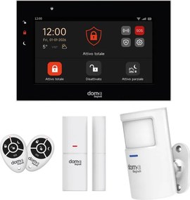 Kit sistema di allarme per appartamento, garage, casa senza fili Smart  BEGHELLI  WIFI/GSM 4G LORA con sensore di movimento, bianco