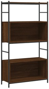 Libreria rovere marrone 80x30x145,5cm legno multistrato e ferro