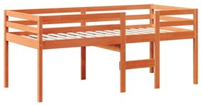 Letto a soppalco con tetto cera 75x190cm legno massello di pino