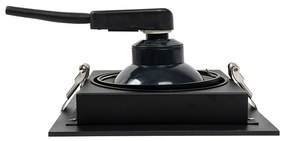 Faretto da incasso moderno nero orientabile 18 cm - Artemis 111