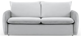 Divano letto in velluto grigio chiaro 194 cm Vienna - Cosmopolitan Design