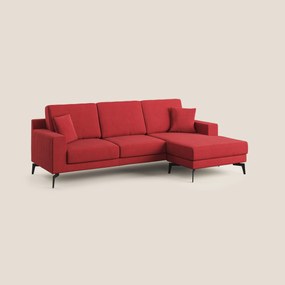Prestige divano angolare reversibile in microfibra smacchiabile T11 rosso X