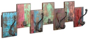 Appendiabiti Con 7 Ganci İn Legno Massello Di Recupero /