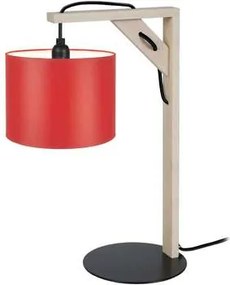 Tosel  Lampade d’ufficio lampada da comodino tondo legno naturale e rosso  Tosel