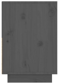 Comodini grigi 2 pz 60x34x51 cm in legno massello di pino