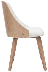 Sedia design bimateriale bianco e legno chiaro FLUFFY