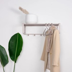 Attaccapanni da parete grigio tortora in metallo con scaffale 70 cm Rex – Spinder Design