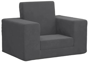 Divano Letto Per Bambini Antracite İn Morbido Peluche /