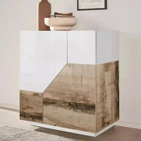 Credenza Alien Sideboard 79,2 x 43 x 86 Colore Bianco Laccato e Legno di Pero – Prodotto di Alta Qualità