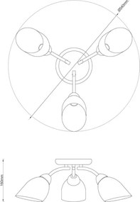 Lampadario a plafone PORTOS 3xE14/10W/230V cromato lucido