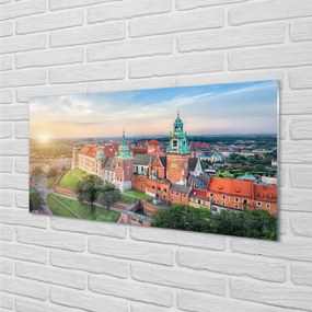 Pannello paraschizzi cucina Panorama di alba del castello di Cracovia 100x50 cm