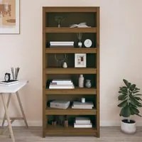 Libreria Marrone Miele 80x35x183 cm in Legno Massello di Pino 821697