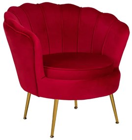 Poltrona velluto con schienale a conchiglia - FIORE finitura Bordeaux