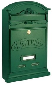 Cassetta postale ALUBOX  LETTERE formato rivista in alluminio verde opaco L 27 x P 8.5 x H 42 cm