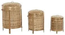 Set di Cestini DKD Home Decor Naturale 31 x 31 x 44 cm Bambù Boho