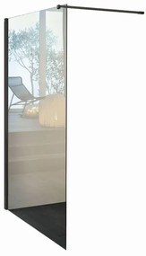 Walk-in wens L 88 x H 200 cm, vetro 6 mm nero
