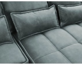 Divano angolare verde allungabile/con contenitore (con penisola a destra/con chaise lounge) e rivestimento in velluto Campo – ELTAP