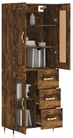 Credenza rovere fumo  69,5x34x180 cm in legno multistrato