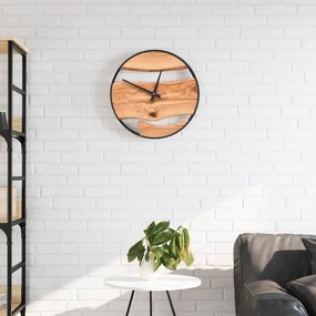 Orologio A Parete Marrone Ø35 Cm İn Ferro E Legno Di Ulivo /