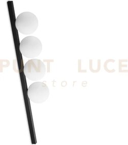 Binomio lampadario a soffitto 4 luci attacco g9 nero