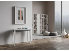 Consolle apribile 90x45/90 cm Sciabola Librox Bianco Frassino telaio Grigio