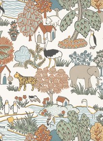 Little Greene Carta da parati Animal Kingdom - Pea