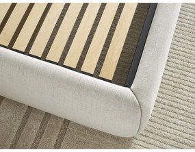 Letto matrimoniale imbottito beige con contenitore/senza testiera con rete inclusa 180x200 cm Inera – Bobochic Paris