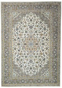 Kashan Tappeto 240x340 Beige (Iran) Annodato A Mano
