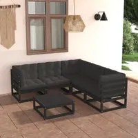 Set Divani da Giardino 6 pz con Cuscini Legno Massello di Pino 3076783