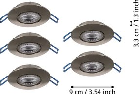 Eglo 300194 - Set 5x faretti LED da incasso GEDREZ LED/4,9W/230V Ø 9 cm cromo