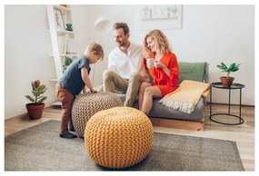 Poggiapiedi grigio scuro con rivestimento in lavorato a maglia Jagger – Bonami Essentials