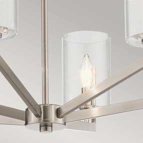 Lampadario Contemporaneo Nye Acciaio Peltro Classico 6 Luci E14