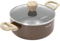 Casseruola 22 cm marrone scritta Cooking Therapy con coperchio