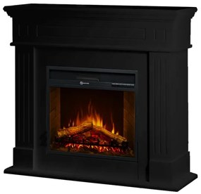 Camino elettrico da terra in legno Nero CAMBRIDGE 110x36x100h